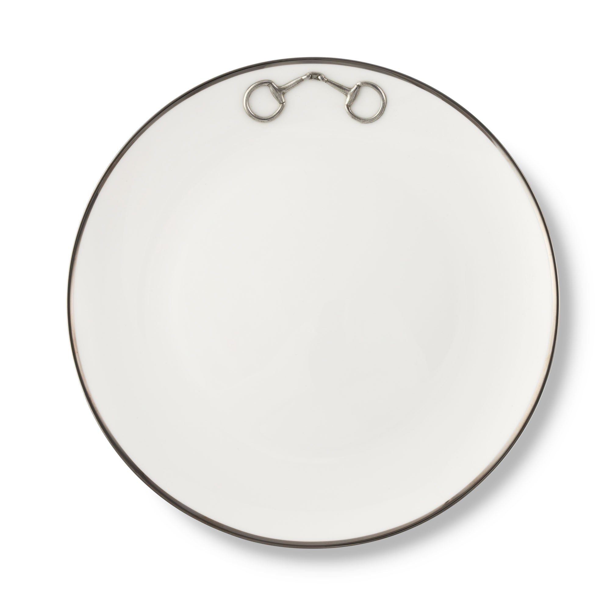 Vagabond House Pewter Bit Bone China Round Dinner Plate Platinum Rim Product Image