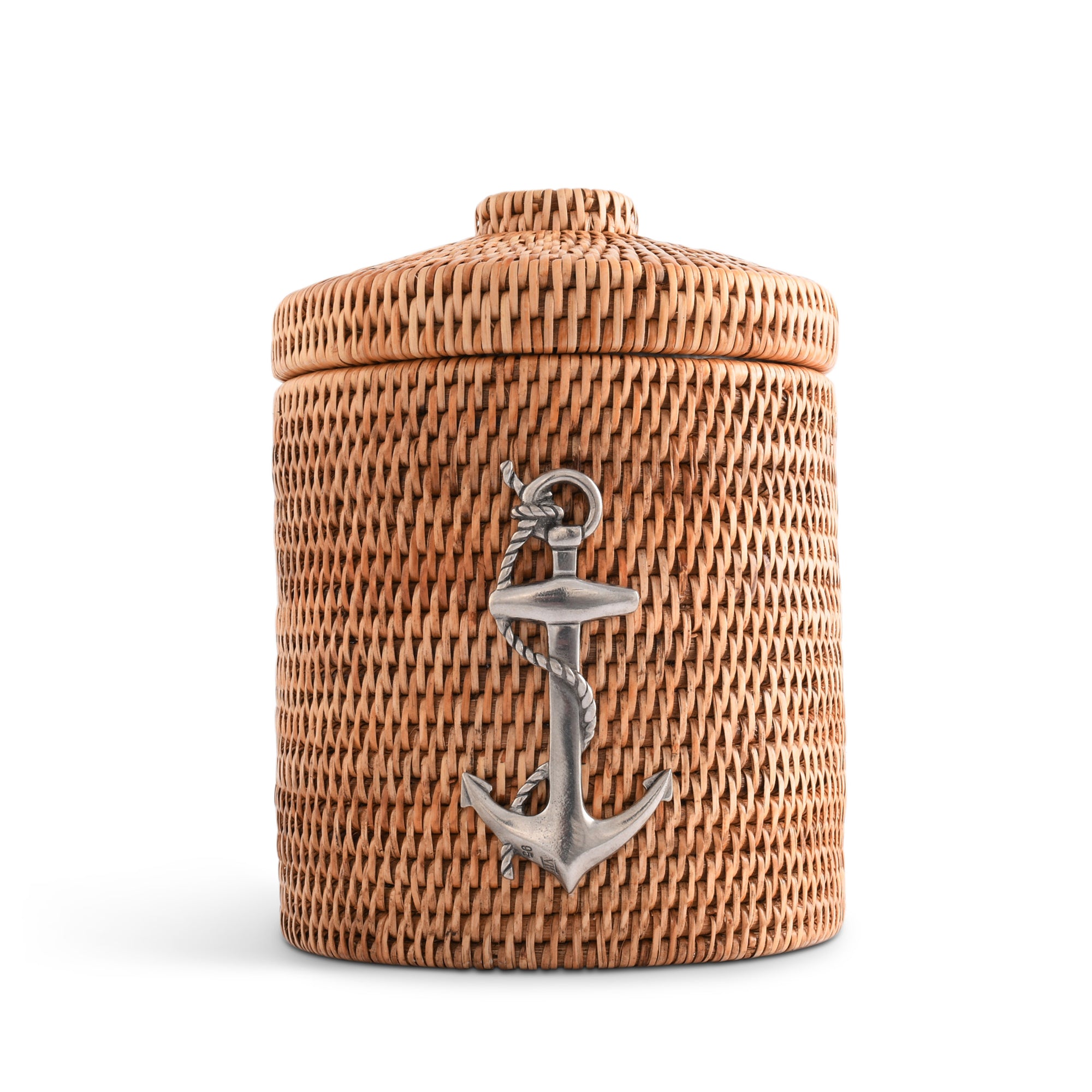 Vagabond House Anchor Hand Woven Wicker Rattan Lidded Ice Bucket Product Image