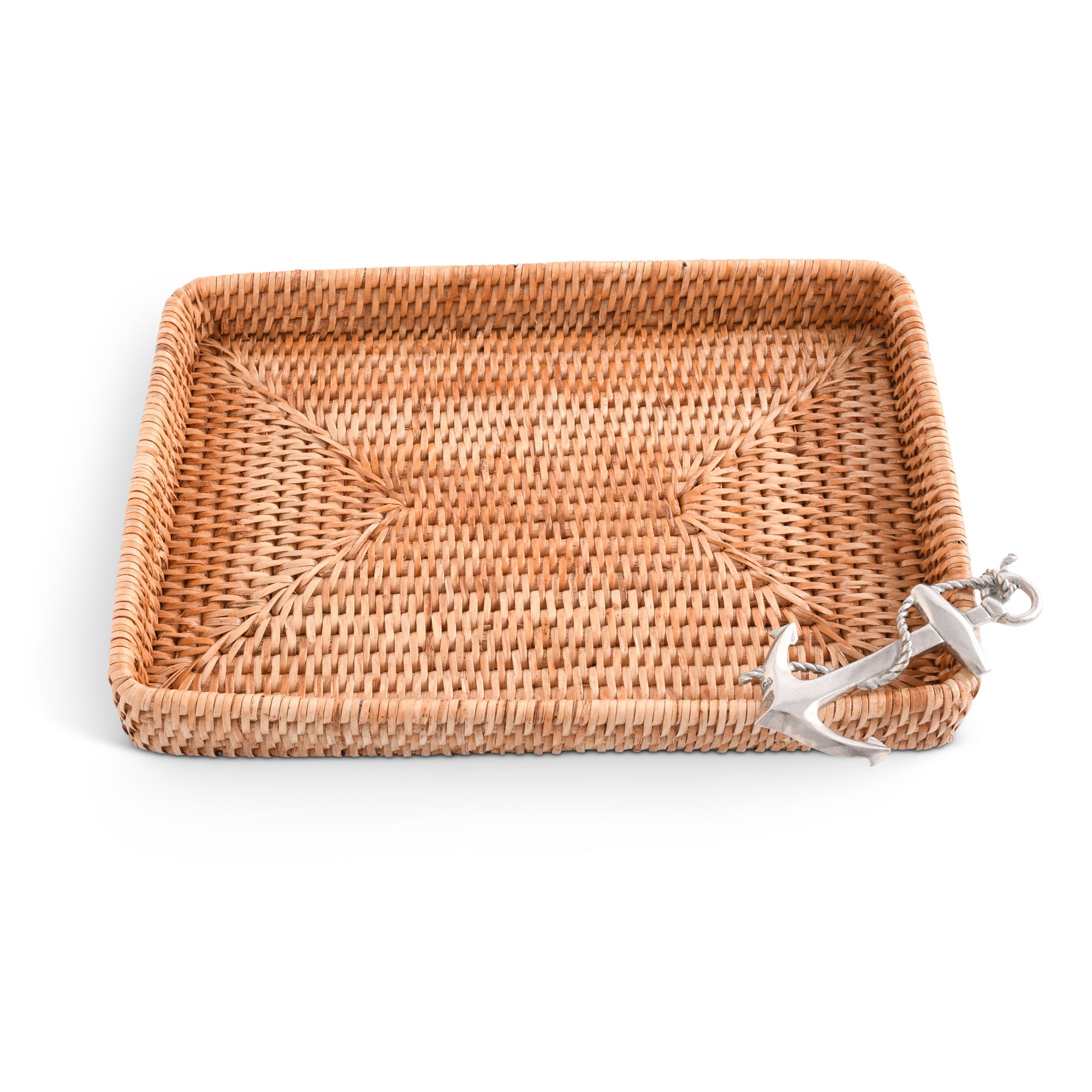 Vagabond House Anchor Catchall Tray Hand Woven Wicker Rattan Product Image