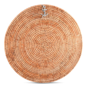 Anchor Placemat Hand Woven Wicker Rattan Round - Set of 4