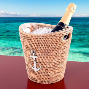 Anchor Hand Woven Wicker Rattan Champagne / Ice Bucket