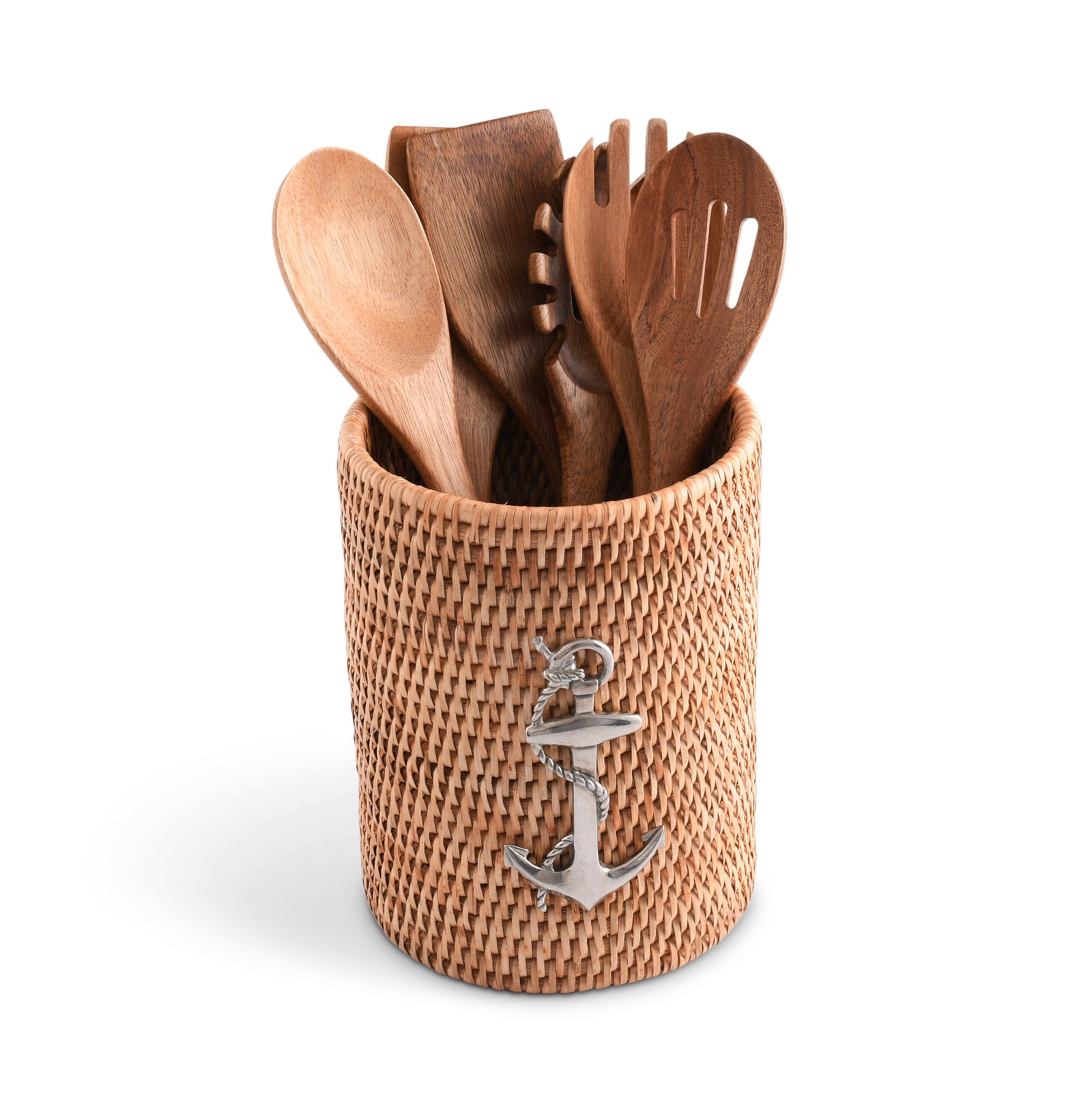 Vagabond House Anchor Hand Woven Wicker Rattan Utensils Holder Product Image