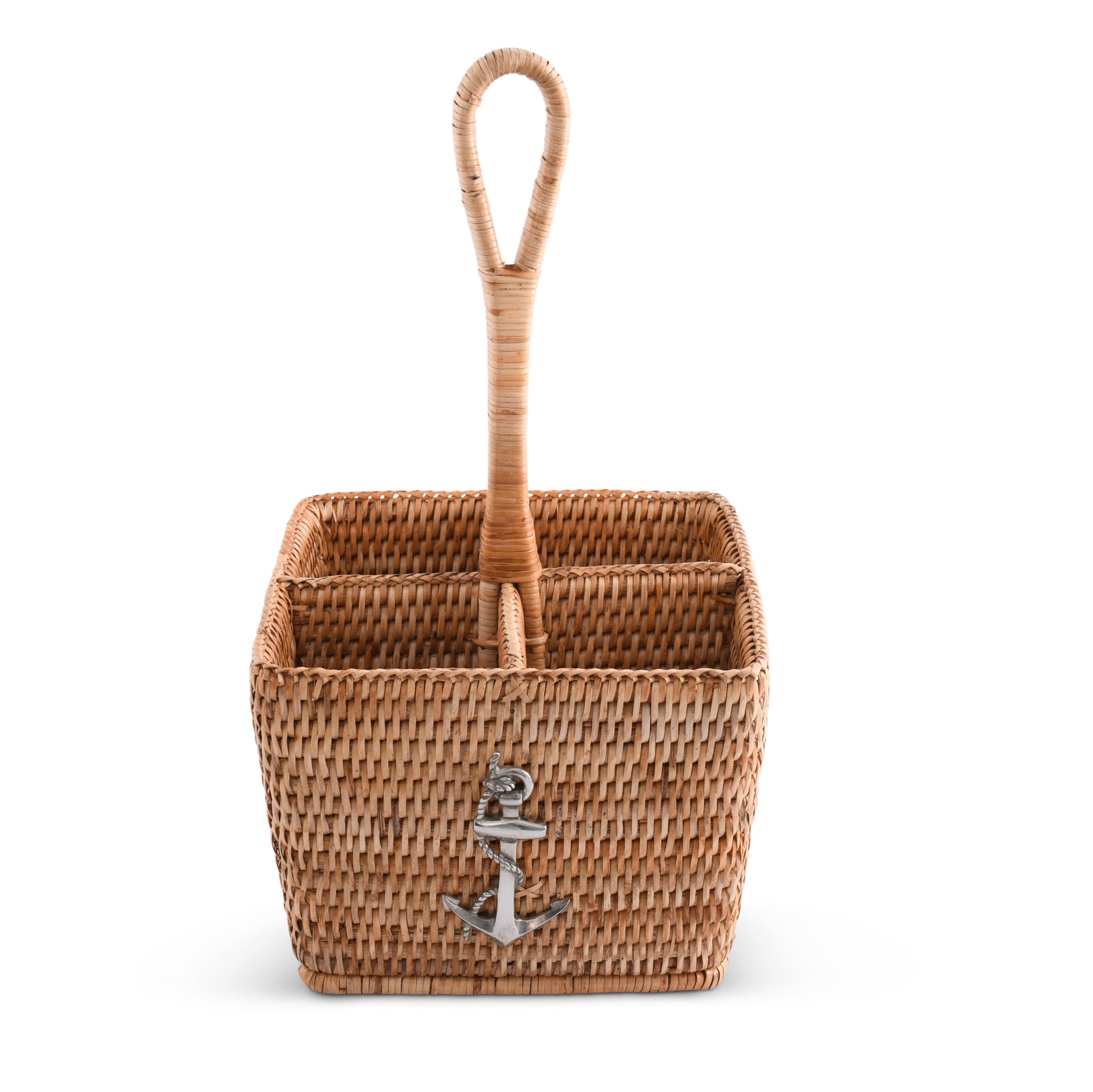 Vagabond House Anchor Hand Woven Wicker Rattan Flatware Caddy Product Image