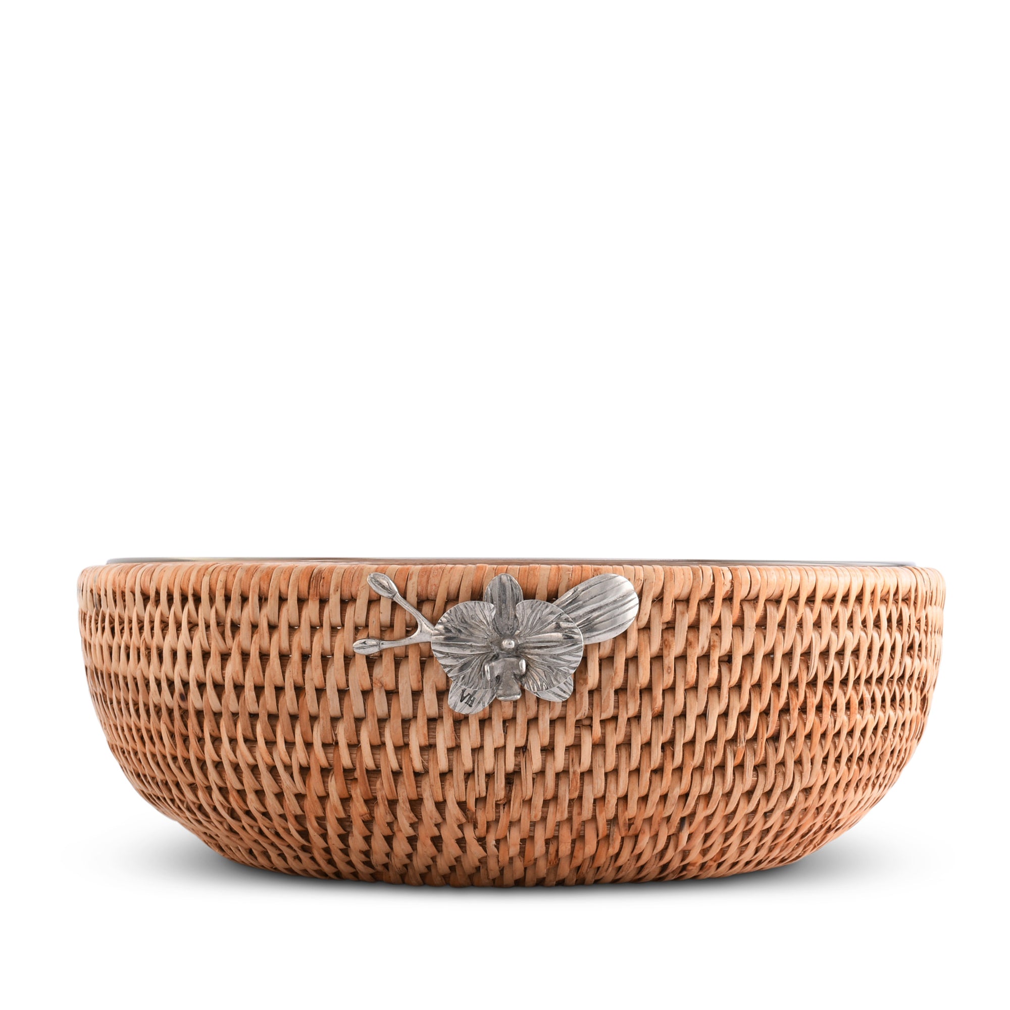 Vagabond House Orchid  Hand Woven Wicker Natural Rattan Serving Bowl Product Image