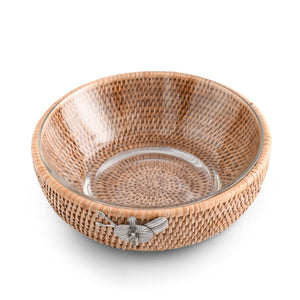 Orchid  Hand Woven Wicker Natural Rattan Serving Bowl
