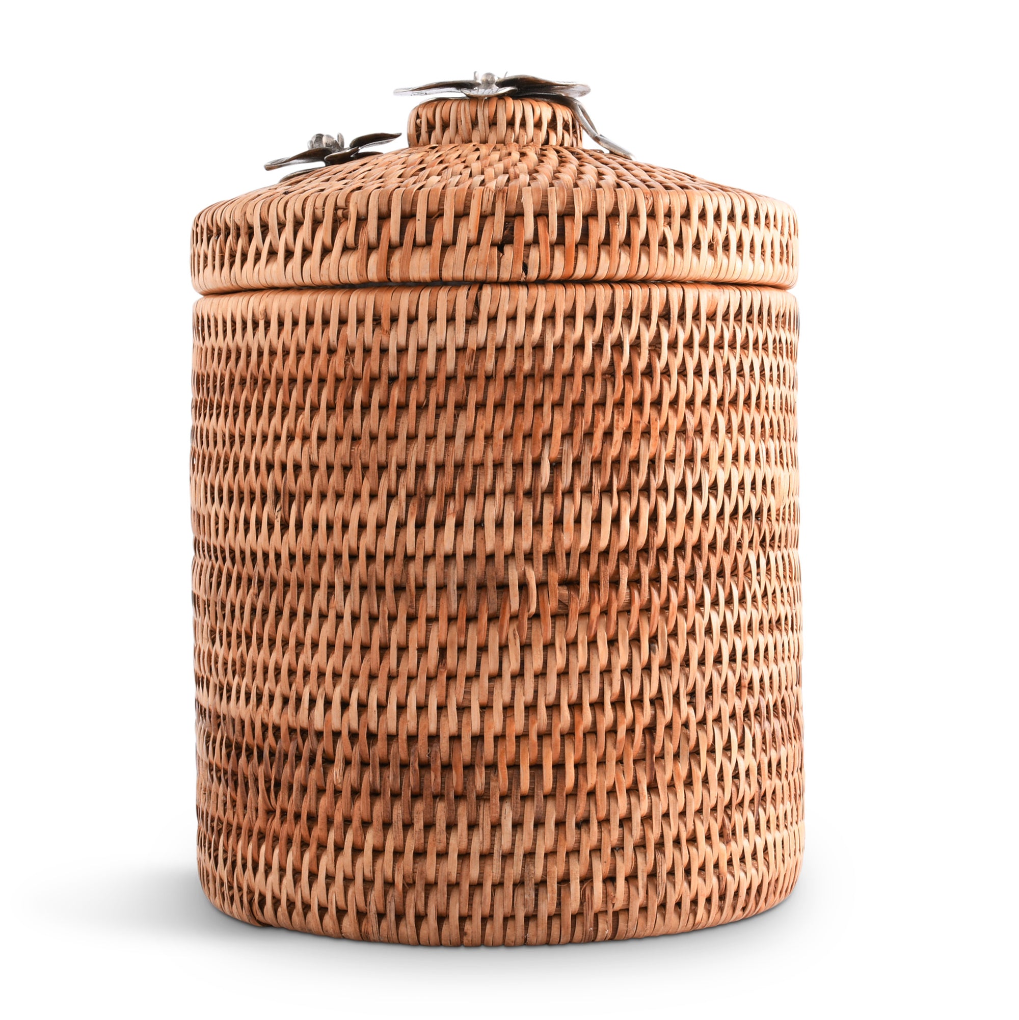 Vagabond House Orchids Hand Woven Wicker Rattan Lidded Ice Bucket Product Image