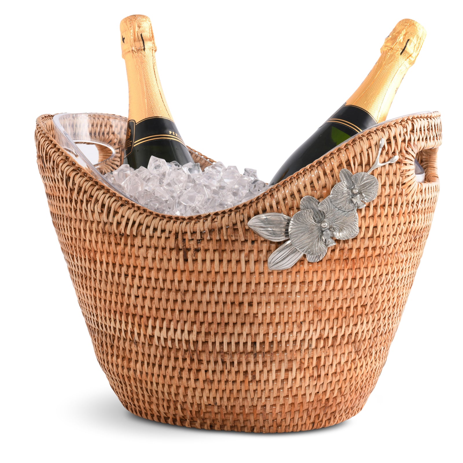 Vagabond House Orchids Hand Woven Wicker Rattan Champagne / Ice Tub Product Image