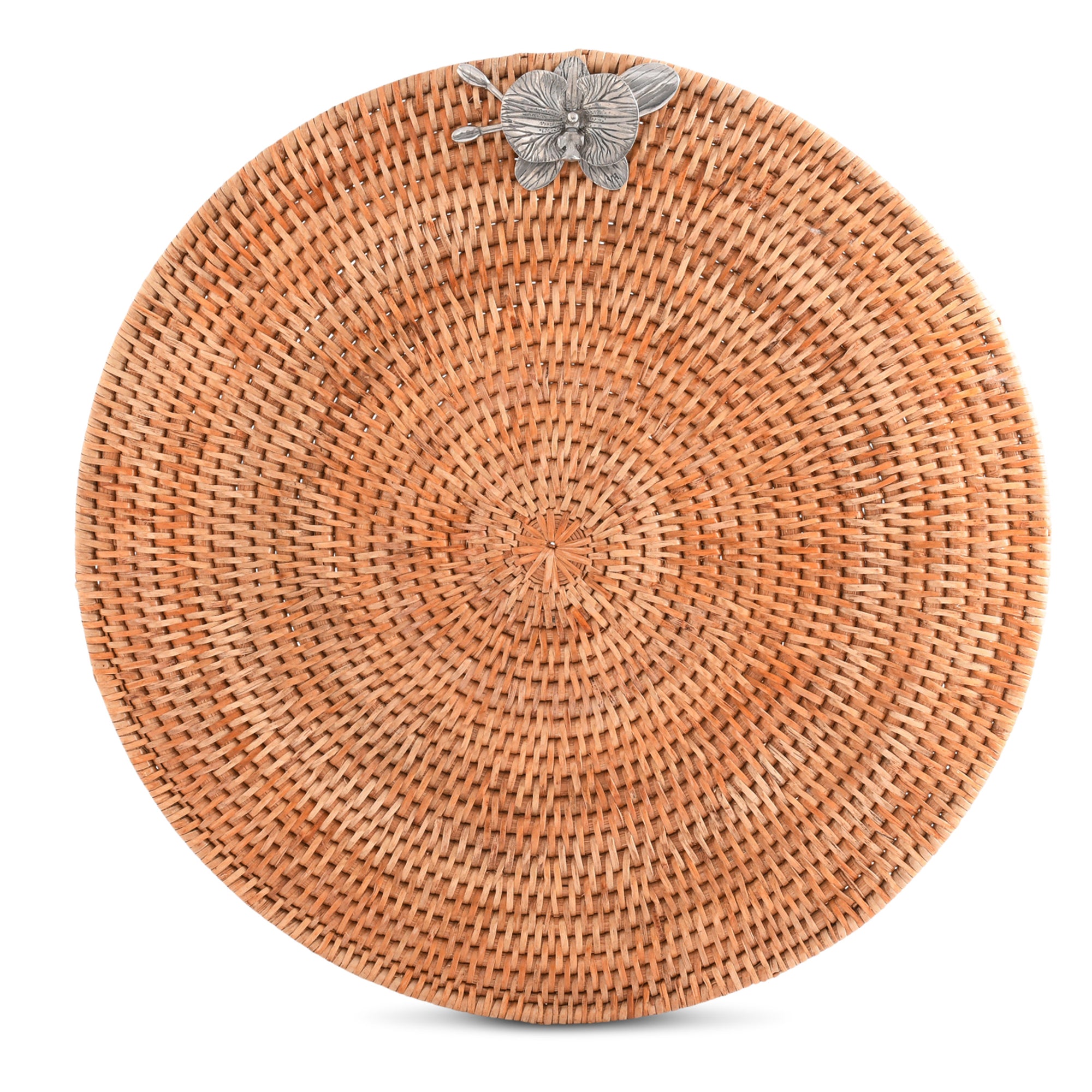 Vagabond House Orchid Placemat Hand Woven Wicker Rattan Round - Set of 4 Product Image
