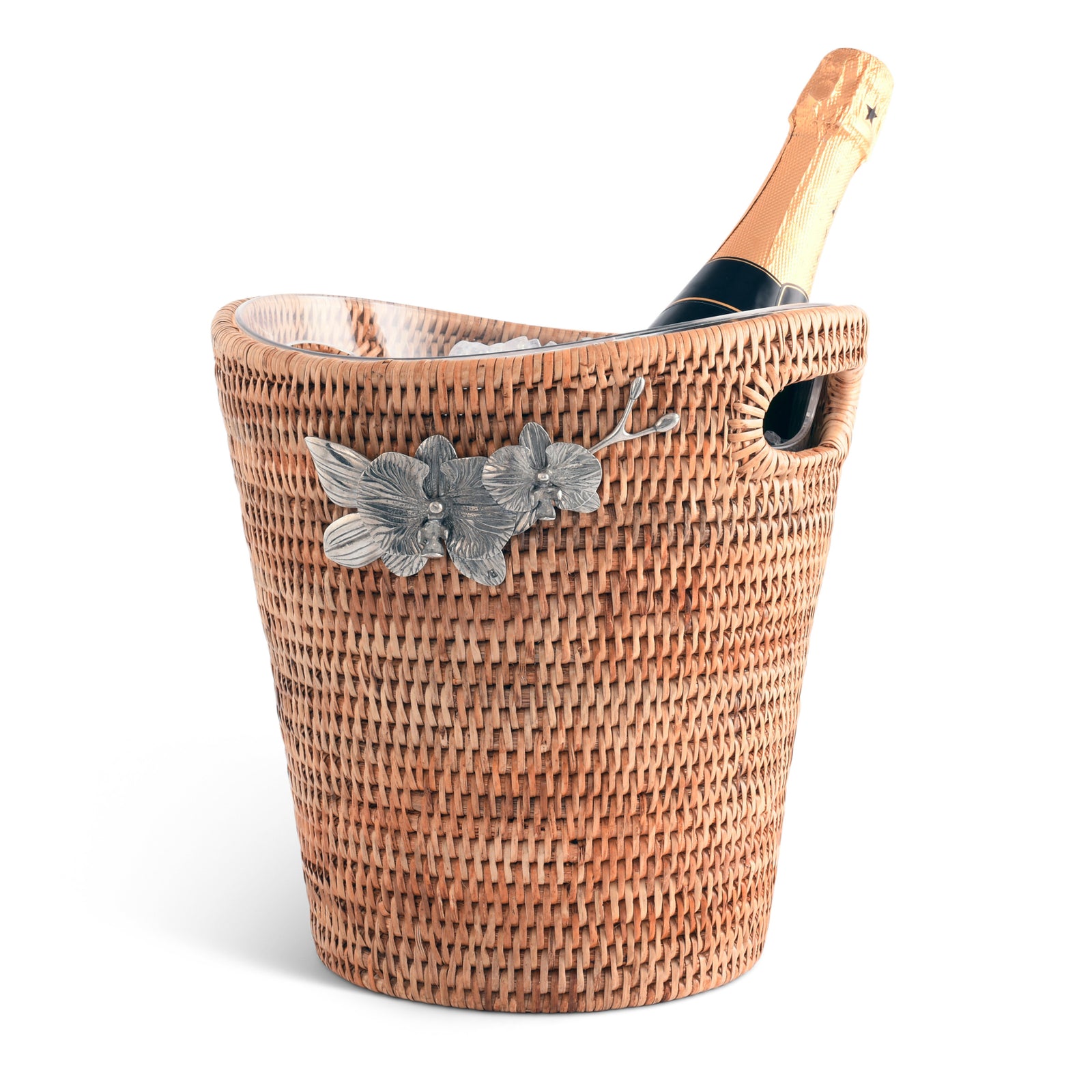Vagabond House Orchids Hand Woven Wicker Rattan Champagne  / Ice Bucket Product Image