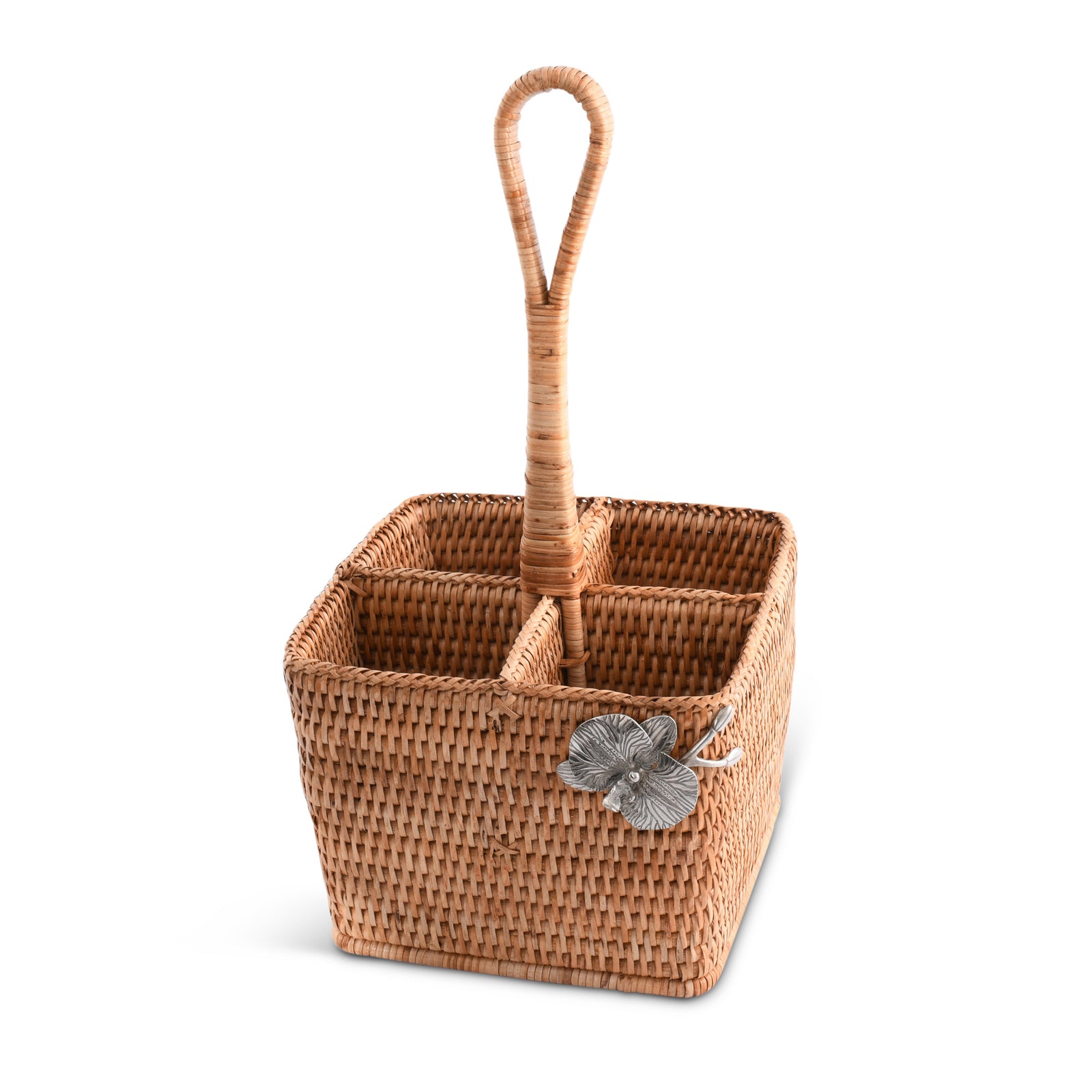 Vagabond House Orchid Hand Woven Wicker Rattan Flatware Caddy Product Image