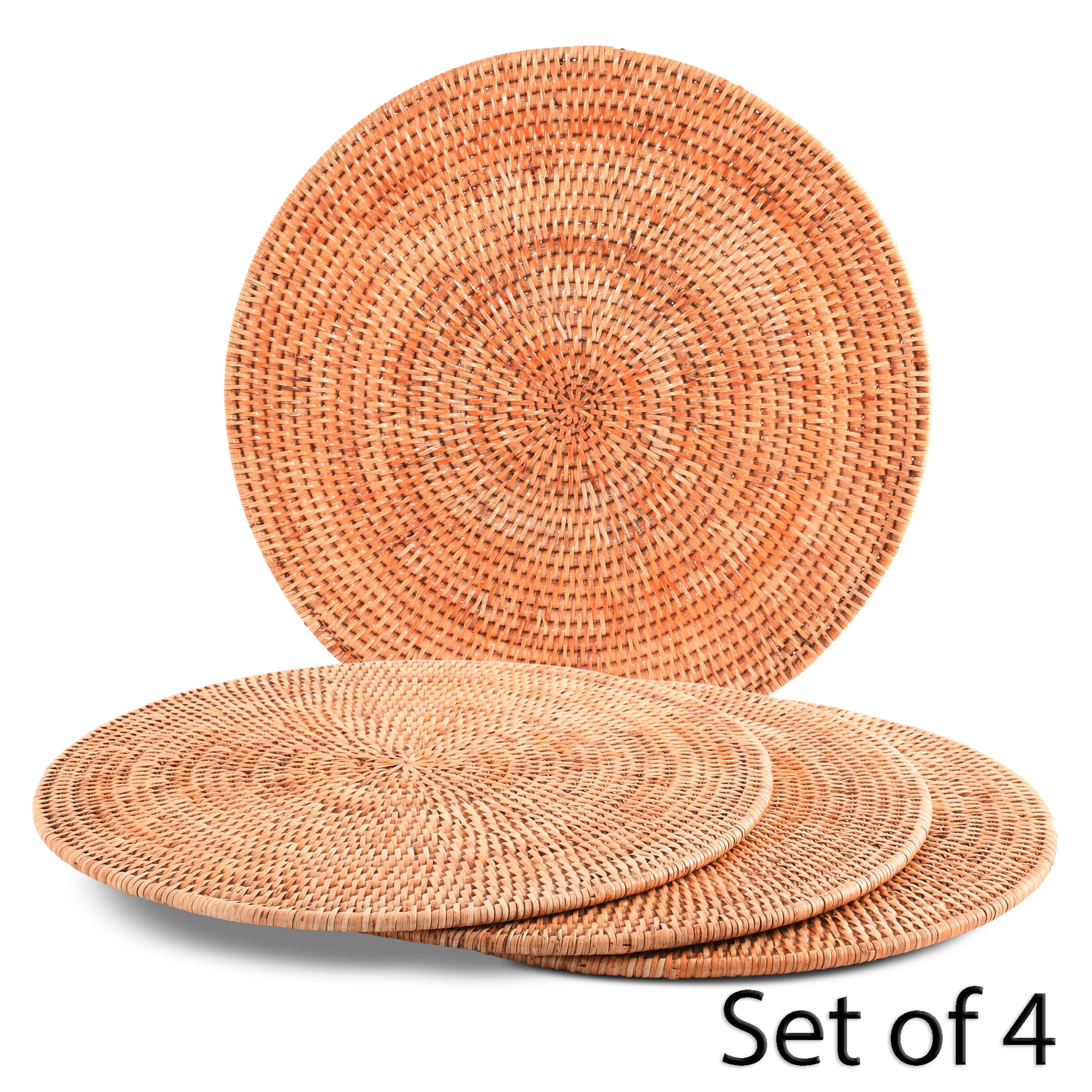 Vagabond House Hand Woven Wicker Rattan Round Placemat - Set of 4 Product Image