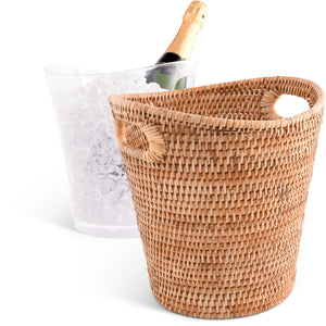 Hand Woven Rattan Wicker Champagne Bucket  / Ice Bucket