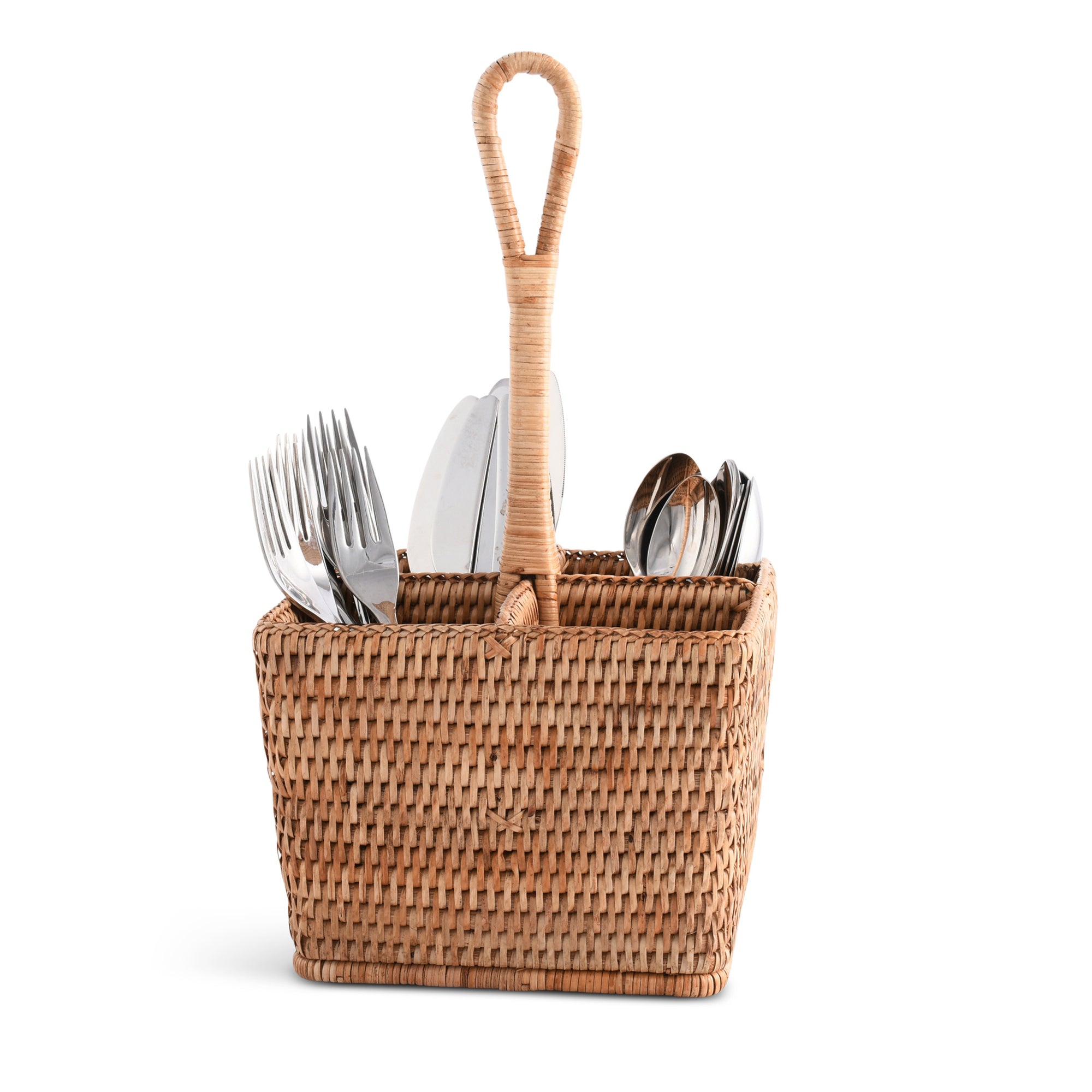 Vagabond House Hand Woven Rattan Wicker Flatware Caddy Product Image