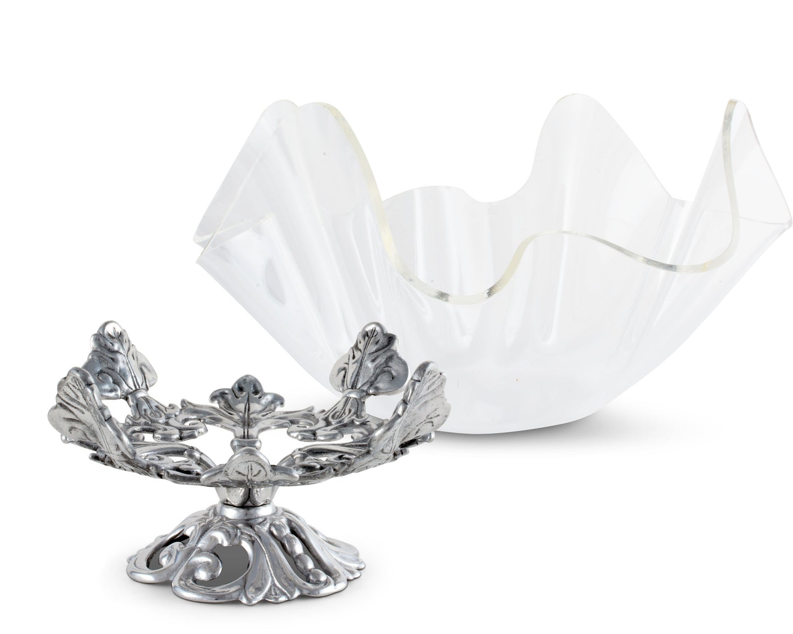 Arthur Court Fleur-De-Lis Stand Acrylic Bowl 14 Product Image