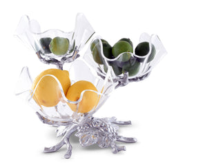 Grape Acrylic Bowls 3-Tiered Stand