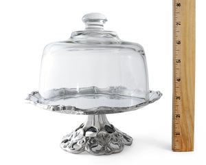 Fleur-De-Lis Plate with Glass Dome