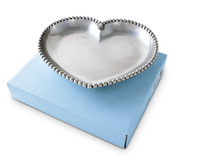 Engravable Beaded Heart Tray