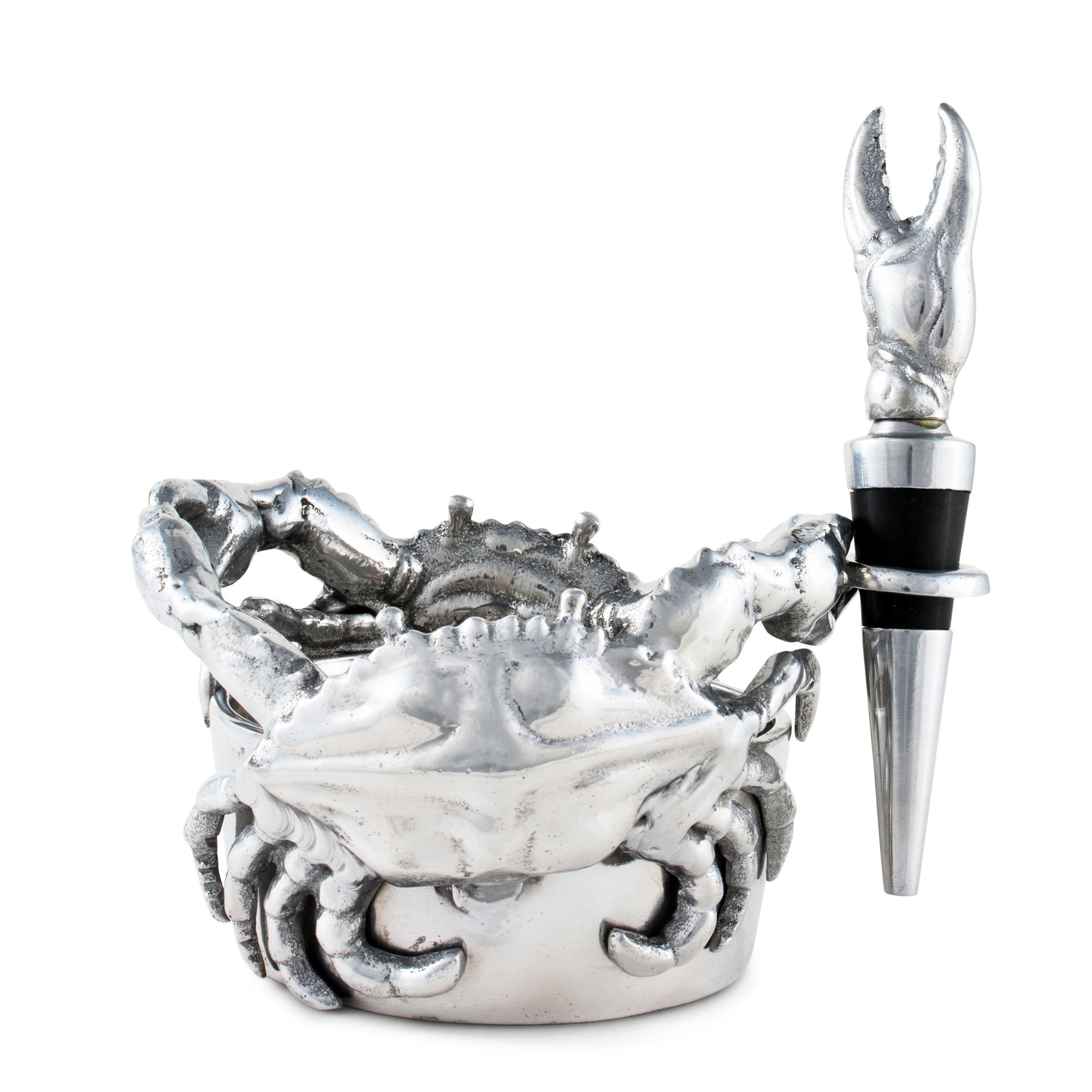 Arthur Court Crab Wine Caddy and Stopper Set Product Image