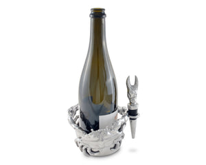 Crab Wine Caddy and Stopper Set