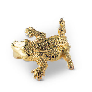 Gold Alligator Napkin Rings