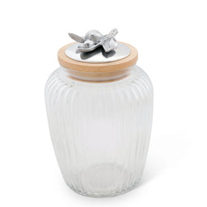 Olive Glass Canister