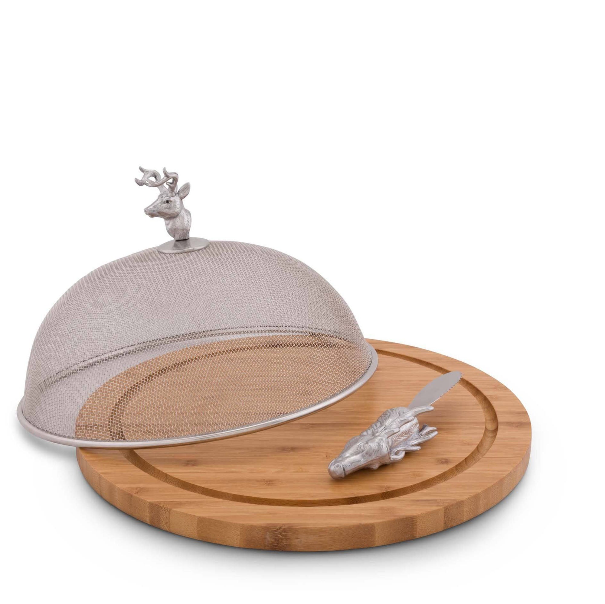 Arthur Court Elk Head 3 Piece Picnic Cheese Board / Spreader Product Image