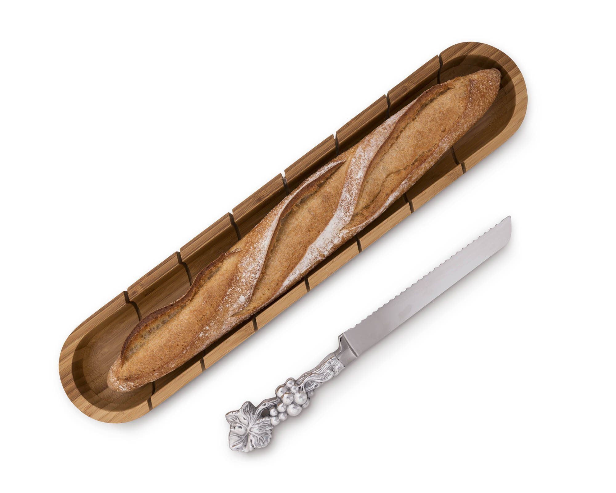 Arthur Court Baguette Board with Grape Bread Knife Product Image