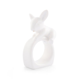 Porcelain Climbing Bunny Napkin Rings - Set of 4