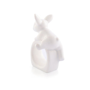 Porcelain Climbing Bunny Napkin Rings - Set of 4
