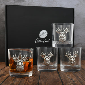 Elk Head Bar Glasses Set of 4
