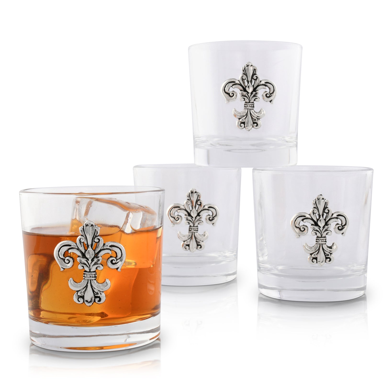 Arthur Court Fleur-de-Lis Bar Glasses Set of 4 Product Image