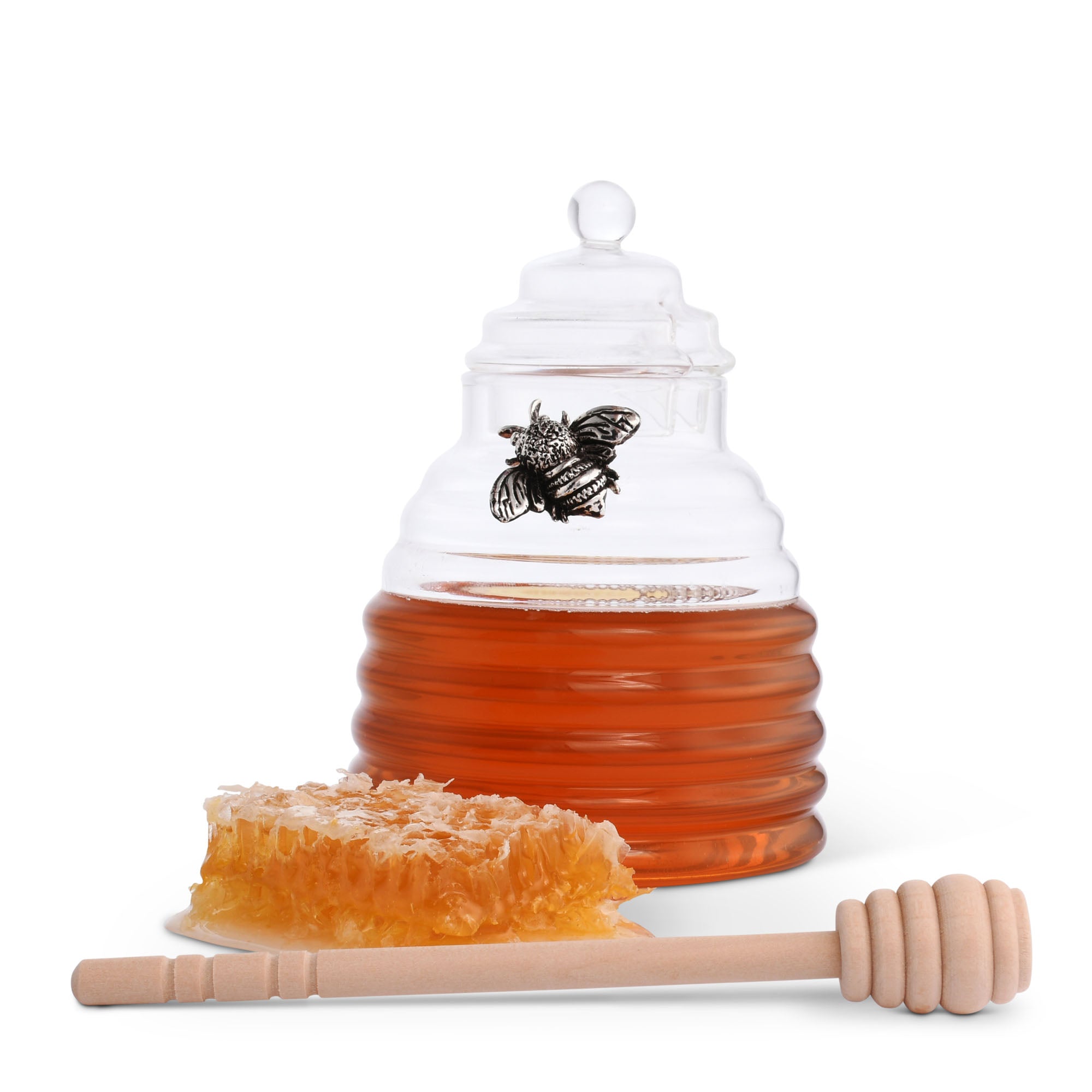 Arthur Court Silver Bee Honey Jar / Pot with Dipper Product Image