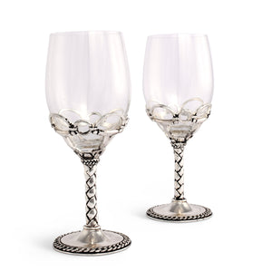 Equestrian Pair of Wine Glasses