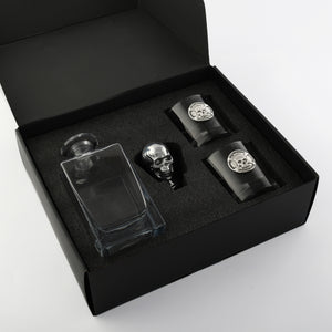 Skull Decanter Set with a set Double old Glasses