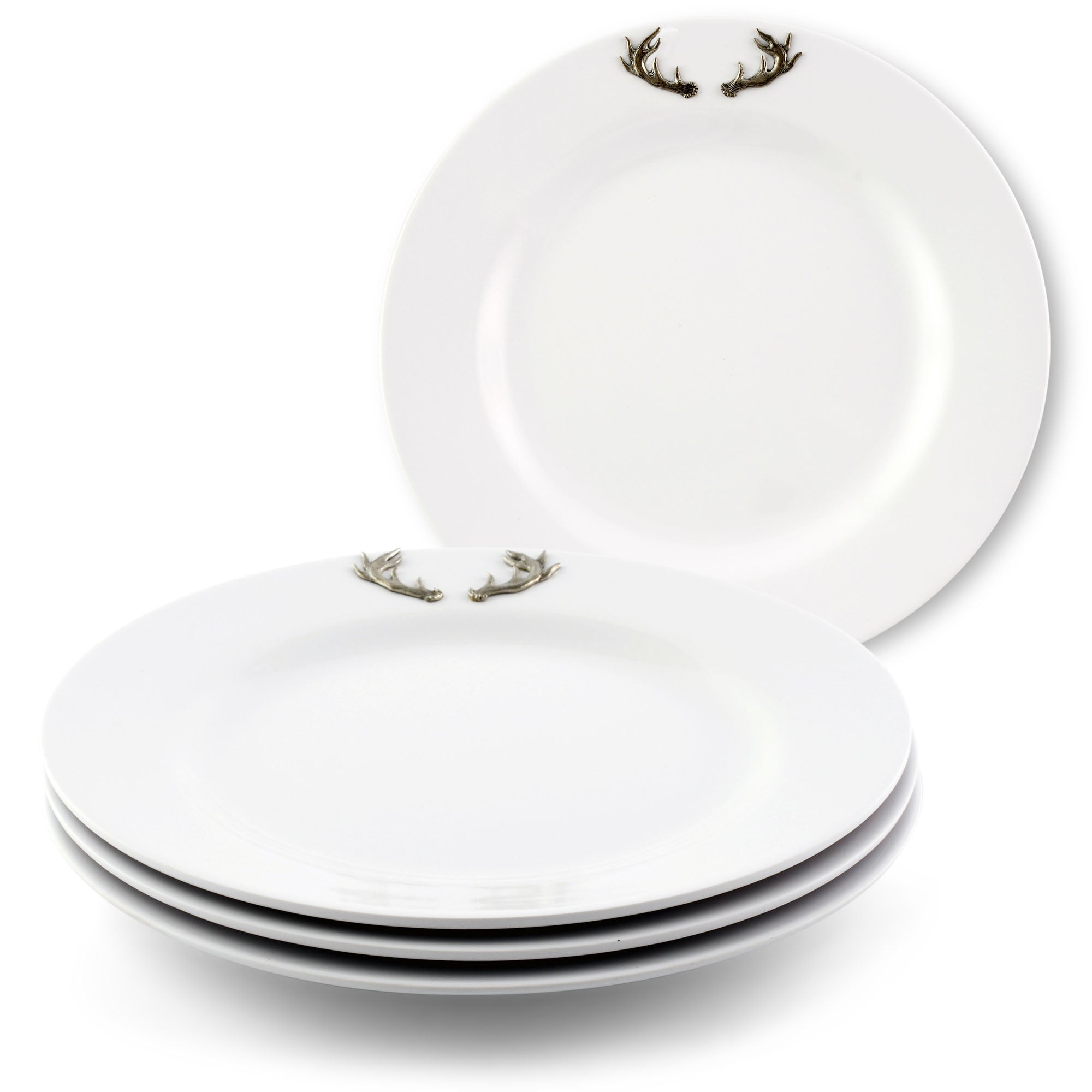 Arthur Court Elk / Deer Antlers Melamine Lunch Plates - Set of 4 Product Image