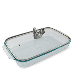 Arthur Court Rooster Lid with Pyrex 3 quart Baking Dish Product Image