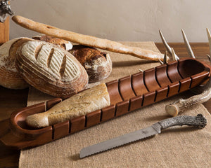 Baguette Board with Antler Bread Knife