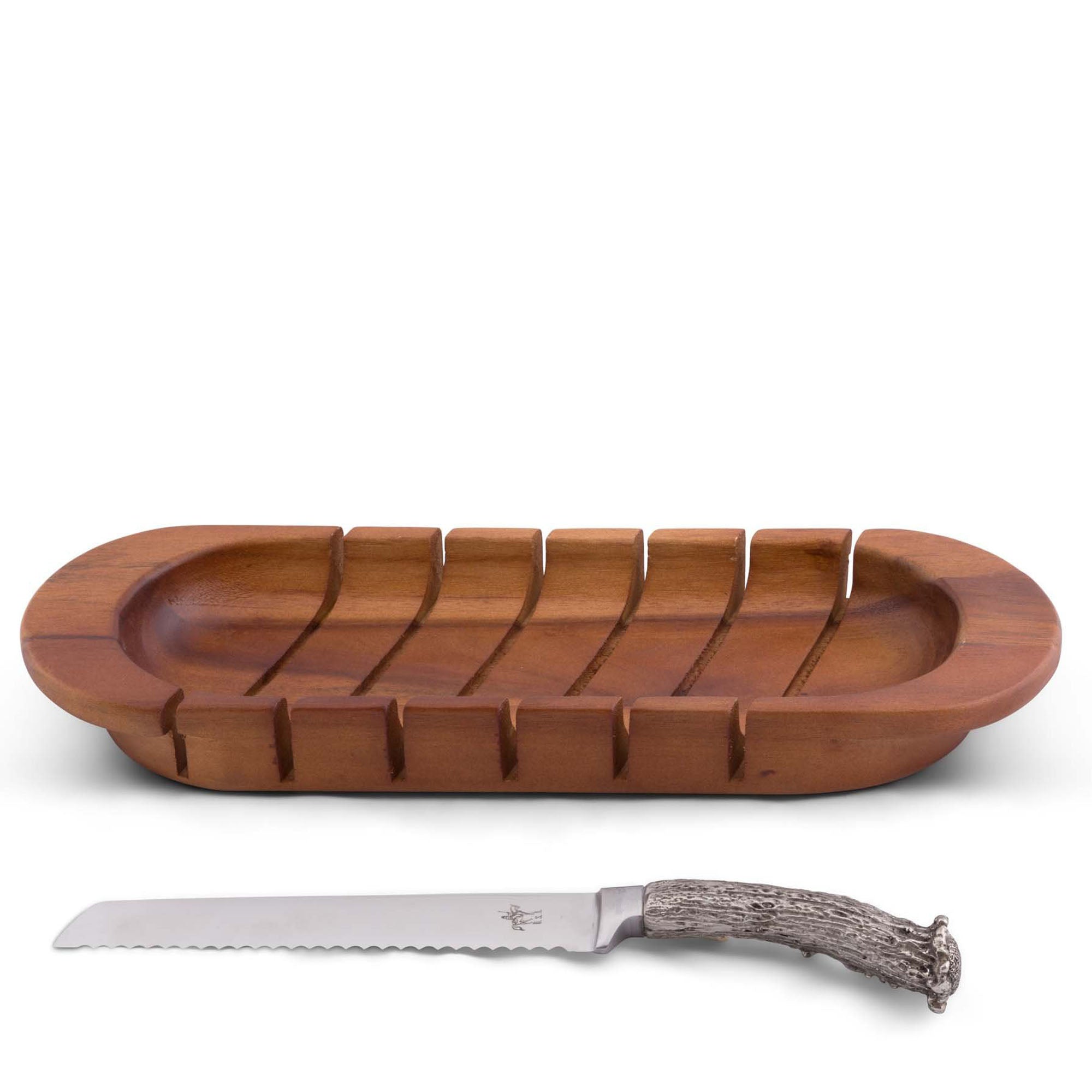 Vagabond House Oval Bread Board with Antler Knife Product Image