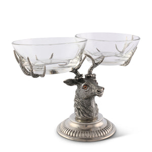 Stag Head Double Condiment Bowl