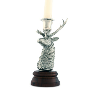 Vagabond House Pewter Elk 1 Taper Candlestick Product Image