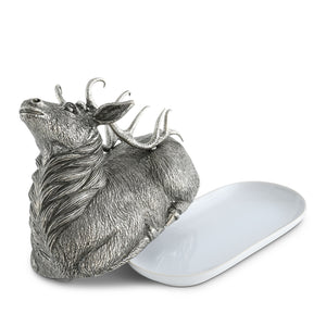 Pewter Stag Butter Dish