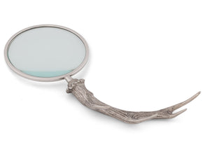 Pewter Antler Handle Magnifier 4 inches