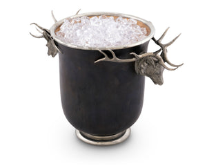 Elk Head Handle Bronze Ice Bucket