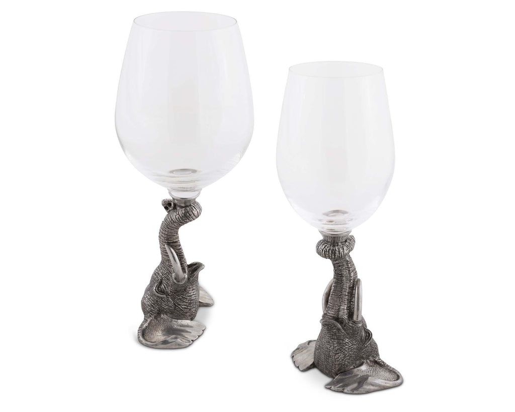 Sold at Auction: VENETIAN WINE GLASSES WITH ELEPHANT STEM
