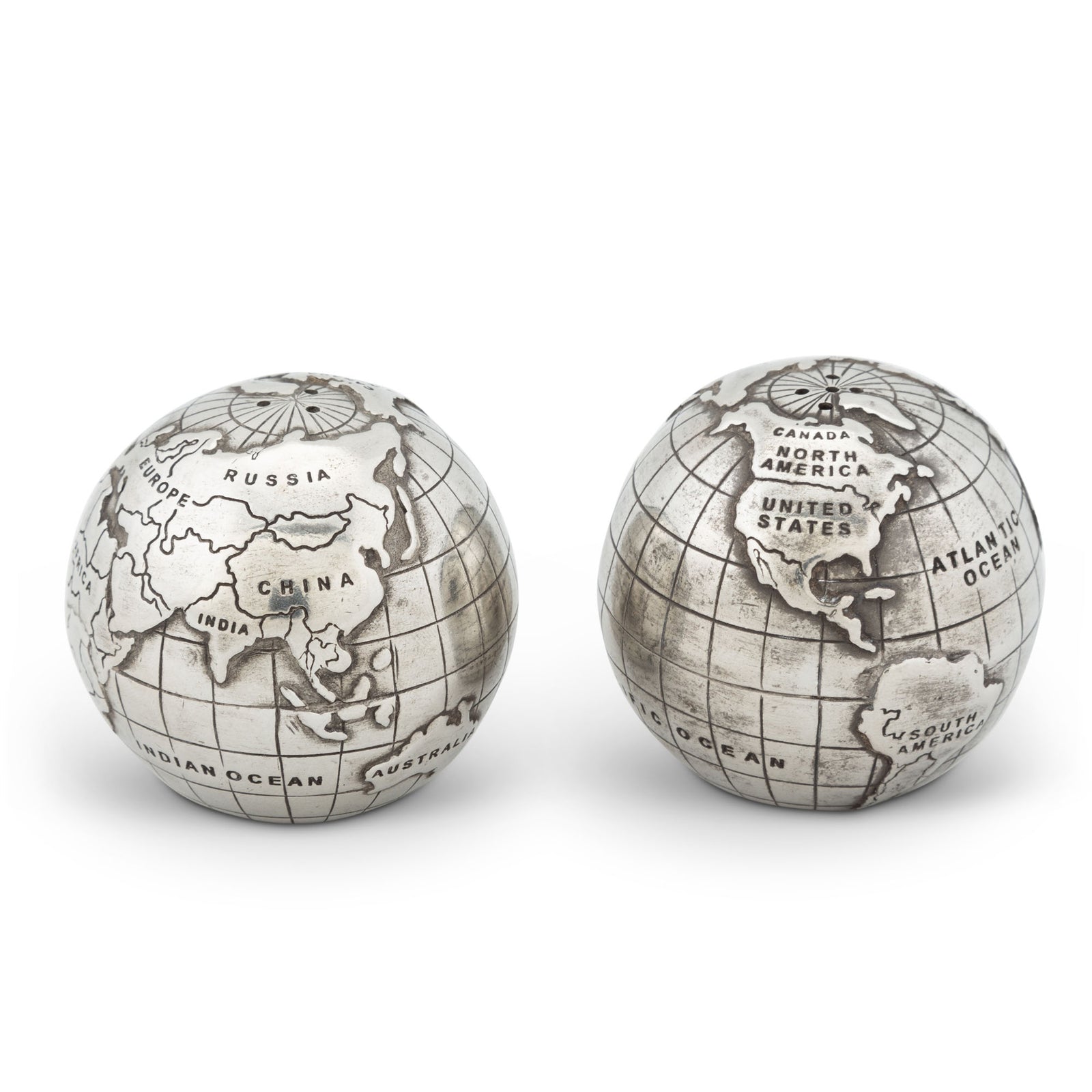 Vagabond House Pewter World Globe Salt & Pepper Set Product Image