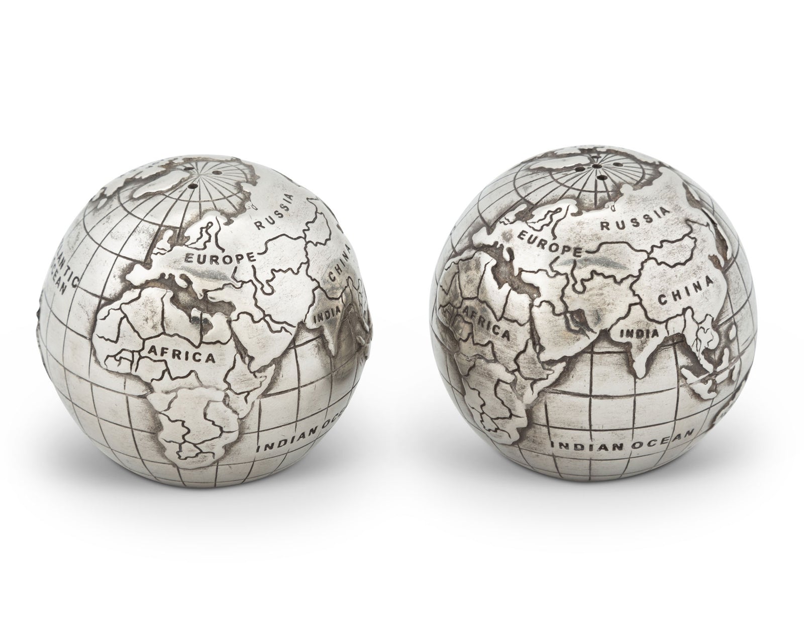 Vagabond House Pewter World Globe Salt & Pepper Set Product Image