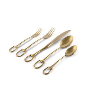 Vagabond House Stirrup Five piece Flatware Set - Stainless Steel Shiny Gold Product Image