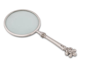 Pewter Provencal Pattern Magnifier 4 inches
