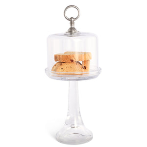 Classic Pewter Ring Glass Covered Cake / Dessert Stand