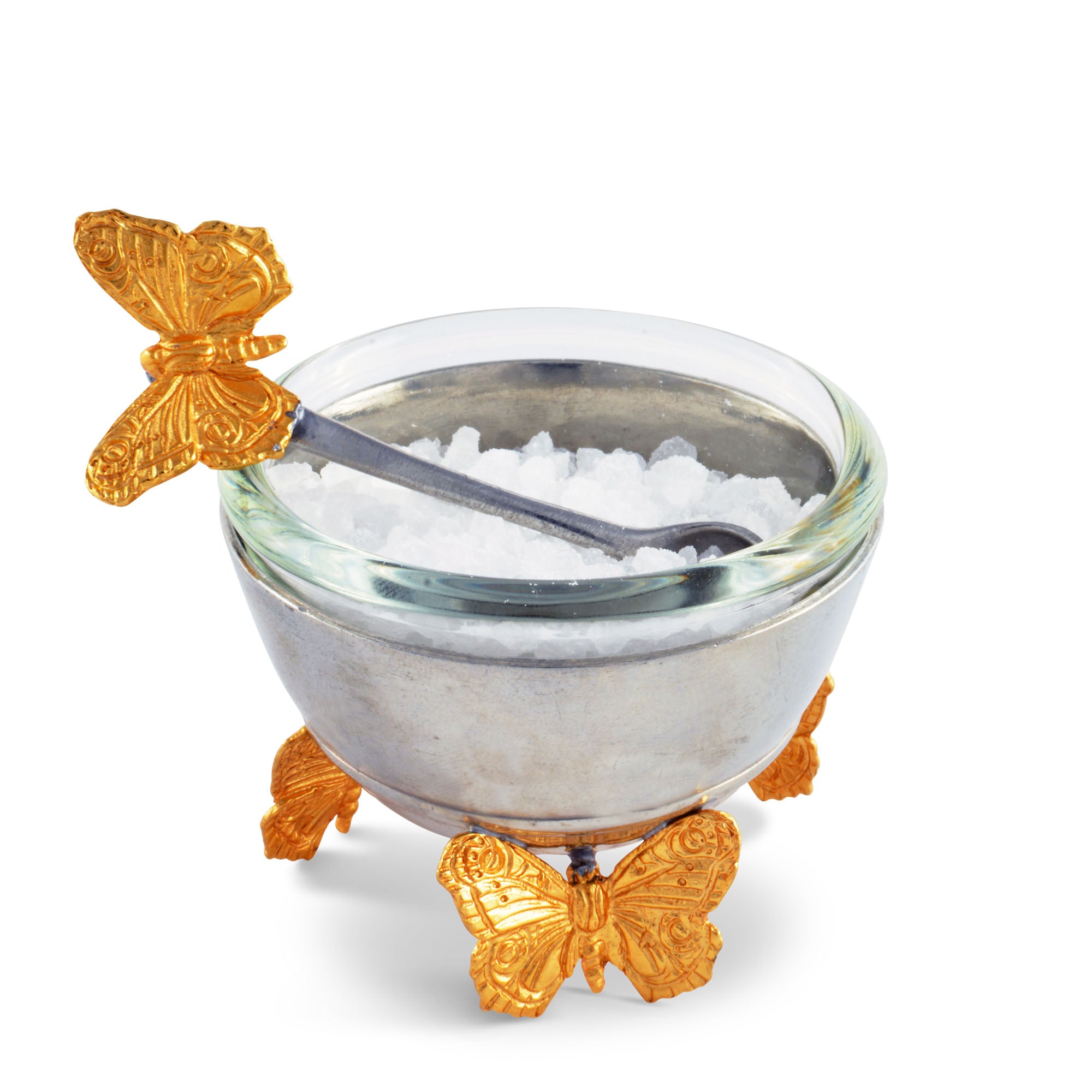 Vagabond House Gold Butterfly Salt Cellar with Spoon Product Image